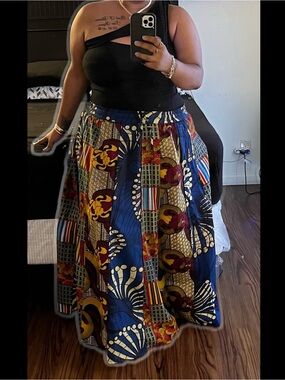 Colorful African Print skirt bundle with head wraps (3)